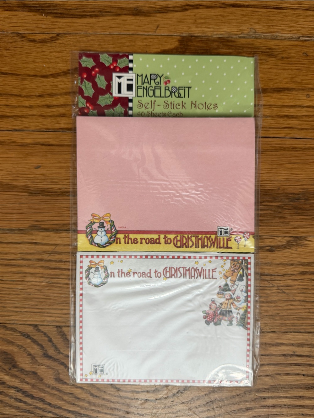 Mary Engelbreit Pooch & Sweetheart Christmasville Self Stick Notes Sealed
